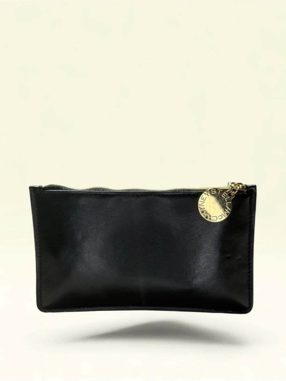 Stella McCartney Black Tablet Sleeve with Gold Zipper Charm